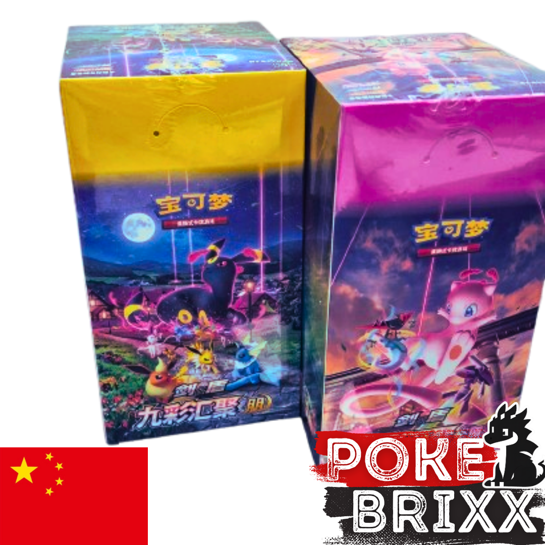 Pokémon 9 Colors Gathering - Friends und Origin je 24 Slim Booster Display S-Chinese